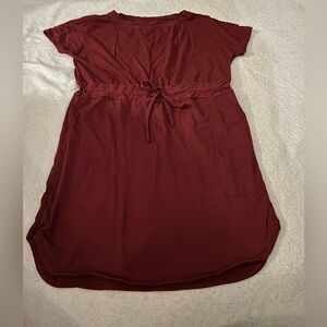 Balance Athletica/Vitality Burgundy Red T-Shirt Dress